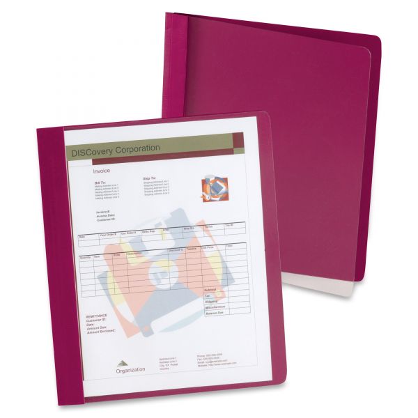 OXF5354050X Oxford Extra-Wide Clear Front Report Covers, Letter Size, Red, 25/Box