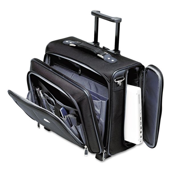 SML110201041 Samsonite Side Loader Office Rolling Laptop Case, Nylon, 17 1/2 x 7 1/2 x 15, Black