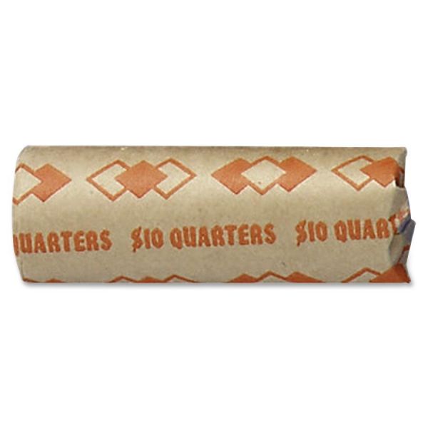 PMC65072 PM Company Preformed Tubular Coin Wrappers, Quarters, $10, 1000 Wrappers/Carton
