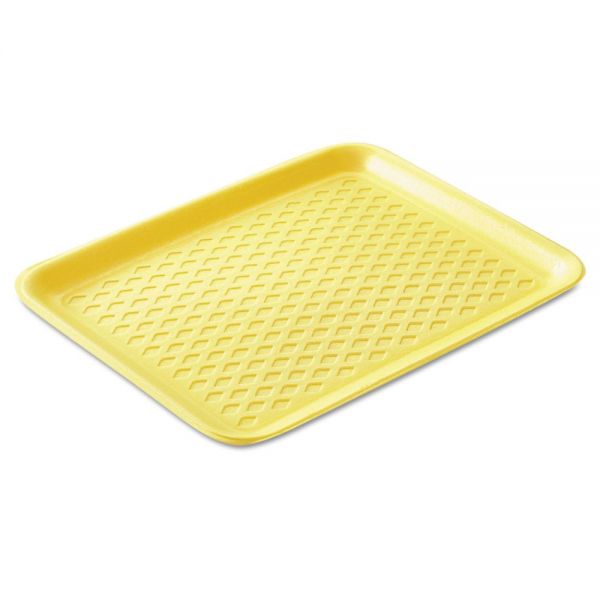 GNPW1008S2Y Genpak Supermarket Trays, Foam, Yellow, 10 3/8 x 8 1/4 x 5/8, 125/Bag, 4 Bags/Carton