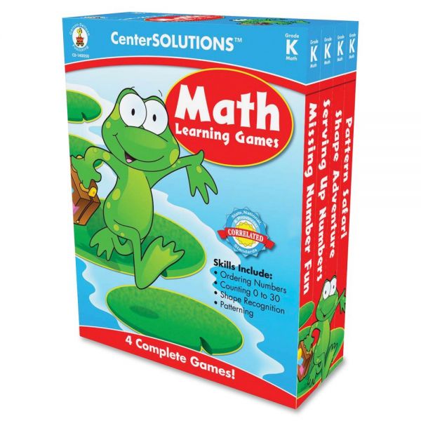 CDP140050 Carson-Dellosa Publishing Math Learning Games, Four Game Boards, 2-4 Players, Grade K