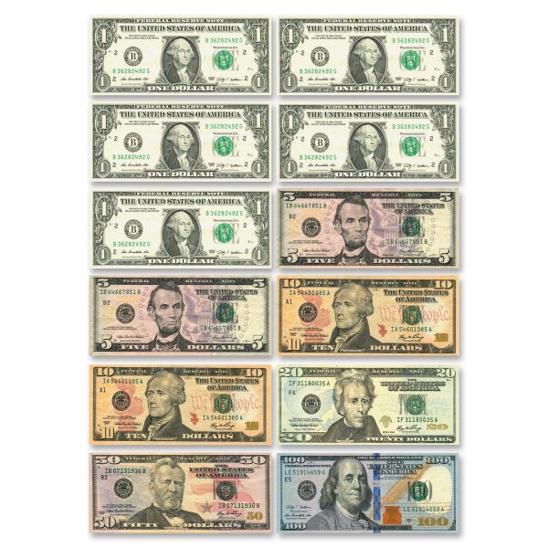 ASH10066 Ashley US Dollar Bill Set Die-cut Magnets