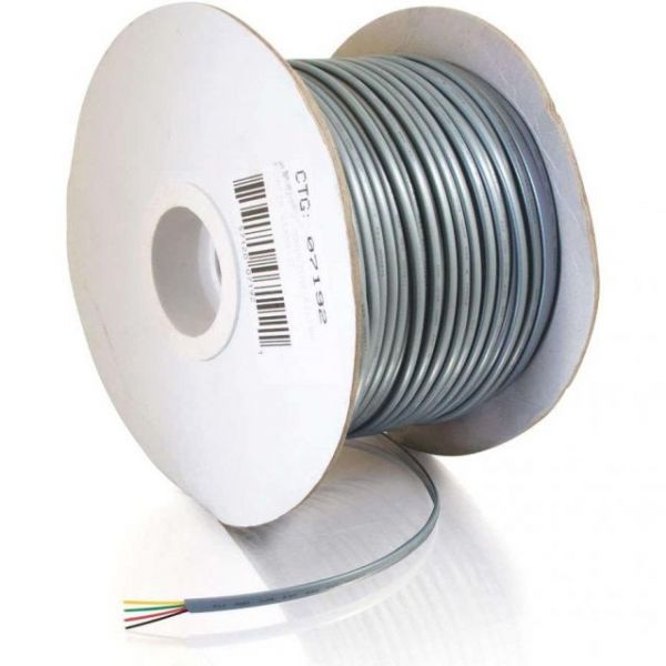 SYNX1942147 C2G 500ft 28 AWG 4-Conductor Silver Satin Modular Cable Reel