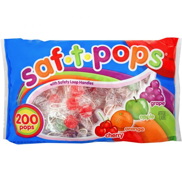 MJK182 Saf-T-Pops Wrapped Lollipops (4.5 lbs)