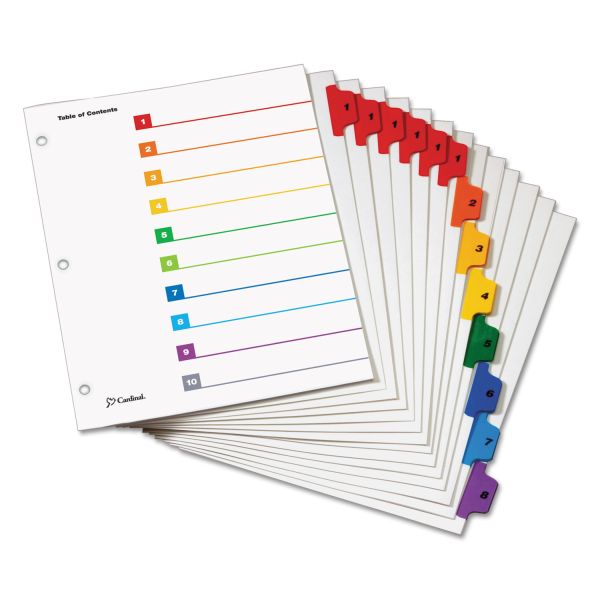 CRD60828 Cardinal Traditional OneStep Index System, 8-Tab, 1-8, Letter, Multicolor, 6 Sets