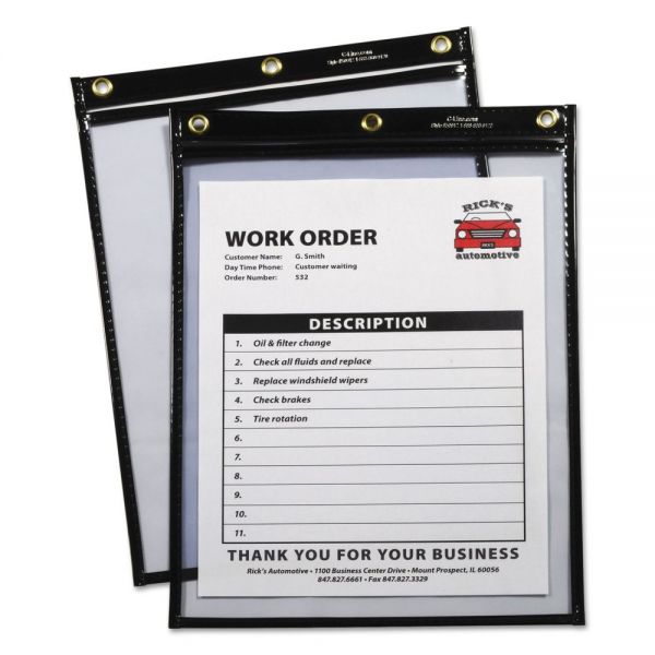 CLI50912 C-Line Heavy-Duty Super Heavyweight Plus Stitched Shop Ticket Holder, Black, 9x12,15/BX