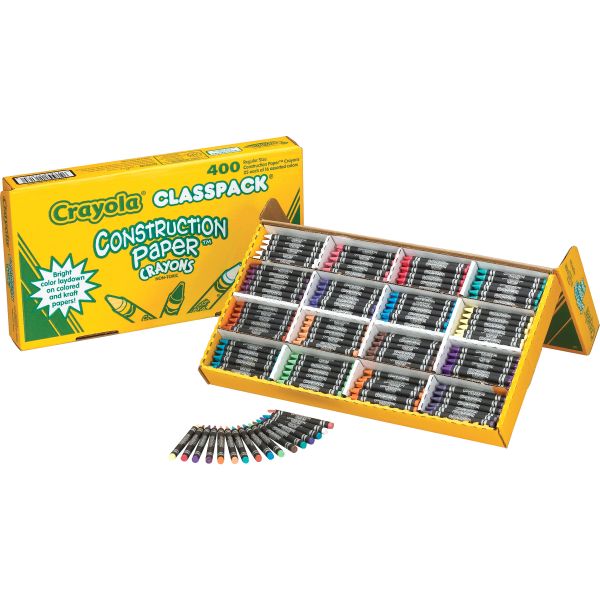 CYO521617 Crayola Construction Paper Crayons Classpack