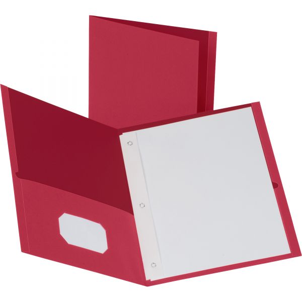 BSN78510 Business Source Red Two Pocket Folders with Fasteners