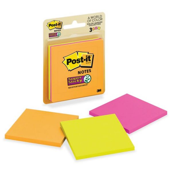 MMM3321SSAU Post-it 3" x 3" Super Sticky Notes