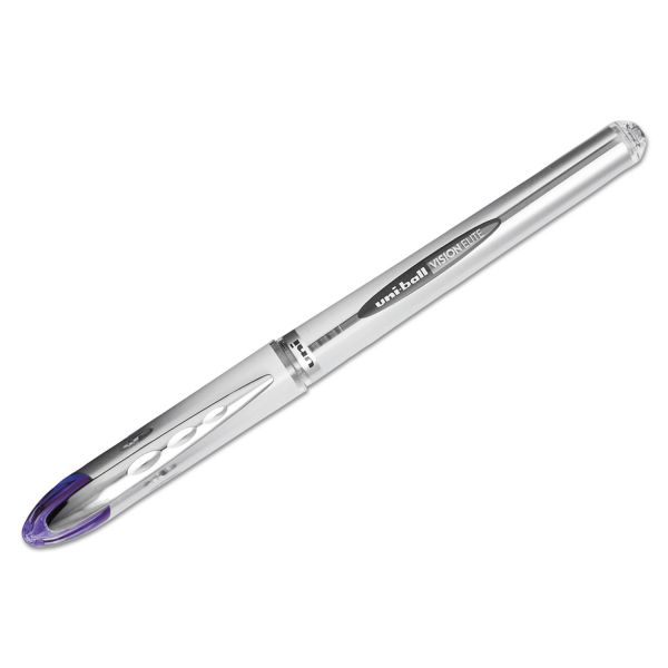 SAN69025 uni-ball VISION ELITE Stick Roller Ball Pen, Purple Ink, Bold