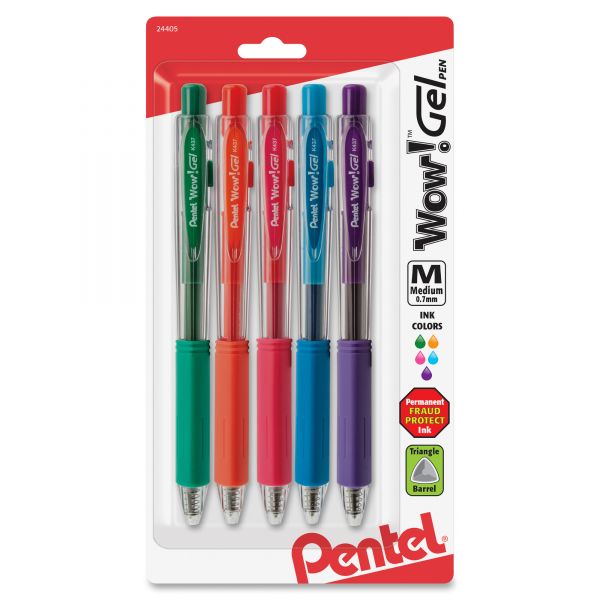 PENK437CRBP5M Pentel Wow! Retractable Gel Pens