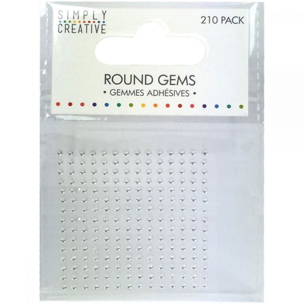 NOTM335933 Simply Creative Round Adhesive Gems 210/Pkg