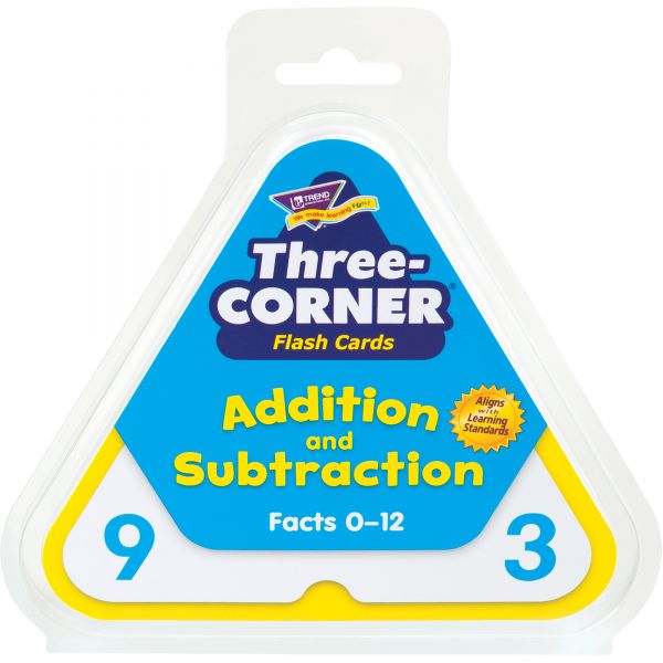 TEPT1670 TREND Addition/Subtraction Three-Corner Flash Cards, 6 & Up, 48/Set