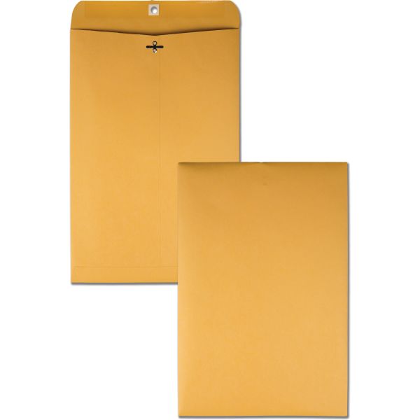 QUA37798 Quality Park Clasp Envelope, 10 x 15, 32lb, Brown Kraft, 100/Box