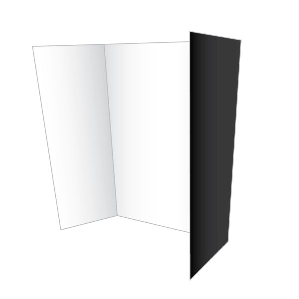 Dual Color TriFold Project Board, 36" x 48", Black & White