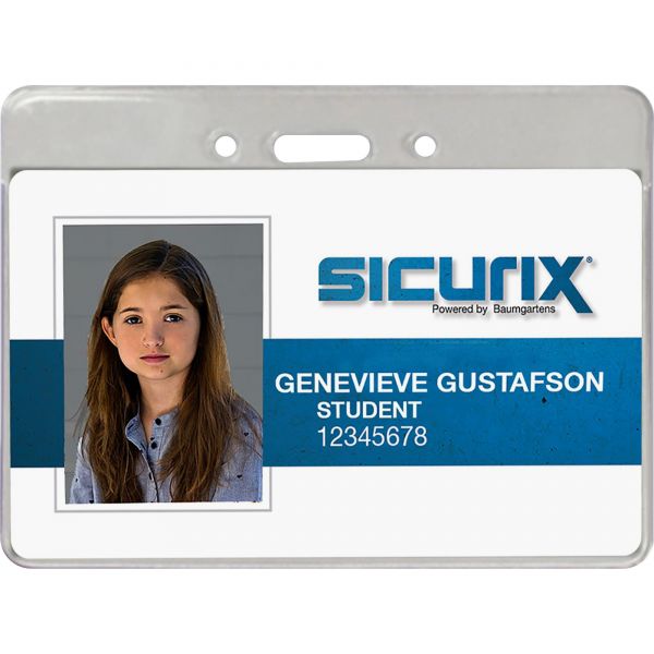 BAU47810 SICURIX Sicurix Proximity Badge Holder, Horizontal, 4w x 3h, Clear, 50/Pack