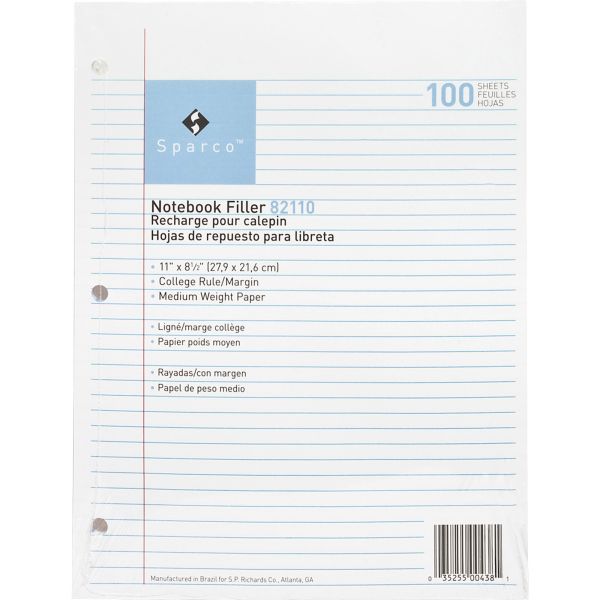 SPR82110 Sparco College Ruled Loose Leaf Paper