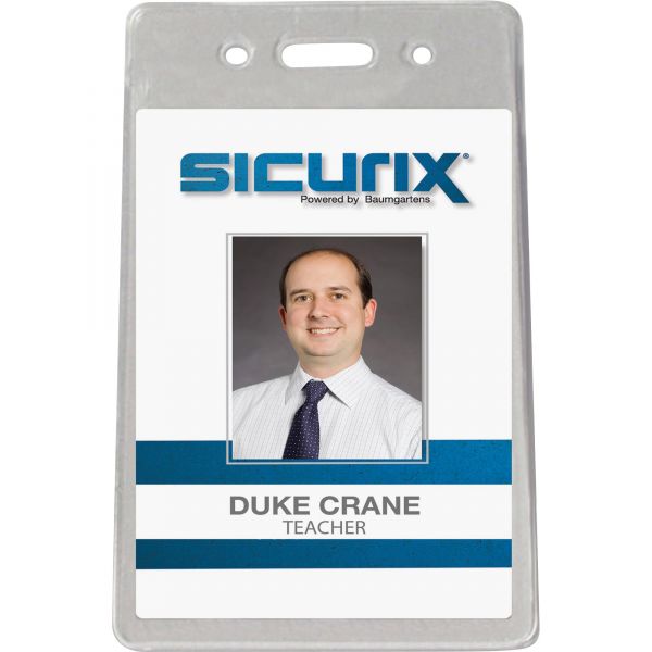 BAU47820 SICURIX Sicurix Proximity Badge Holder, Vertical, 2 1/2w x 4 1/2h, Clear, 50/Pack
