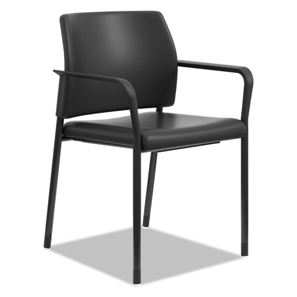 HONSGS6FBUR10B HON Accommodate™ Series Guest Chair with Fixed Arms, Black Vinyl