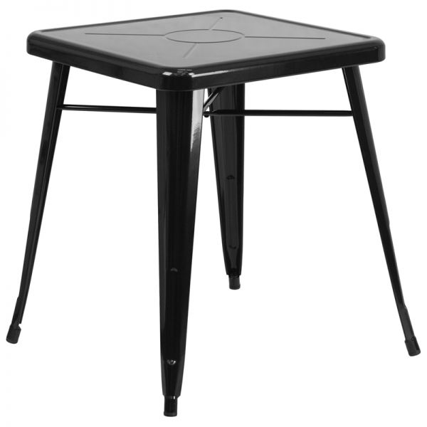 FHFCH3133029BKGG Flash Furniture 23.75'' Square Black Metal Indoor-Outdoor Table