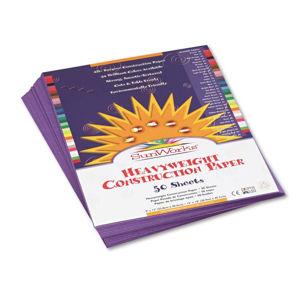 PAC7203 SunWorks Construction Paper, 58 lbs., 9 x 12, Violet, 50 Sheets/Pack