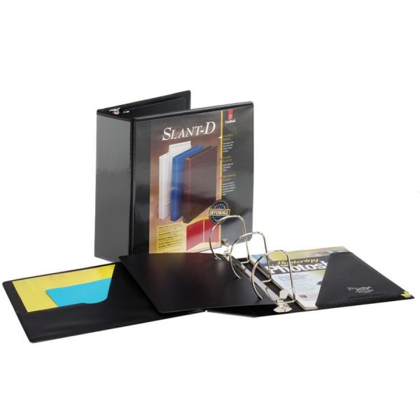 CRD10801 Cardinal SuperStrength ClearVue Locking Slant-D Ring Binder, 4" Cap, 11 x 8 1/2, Black