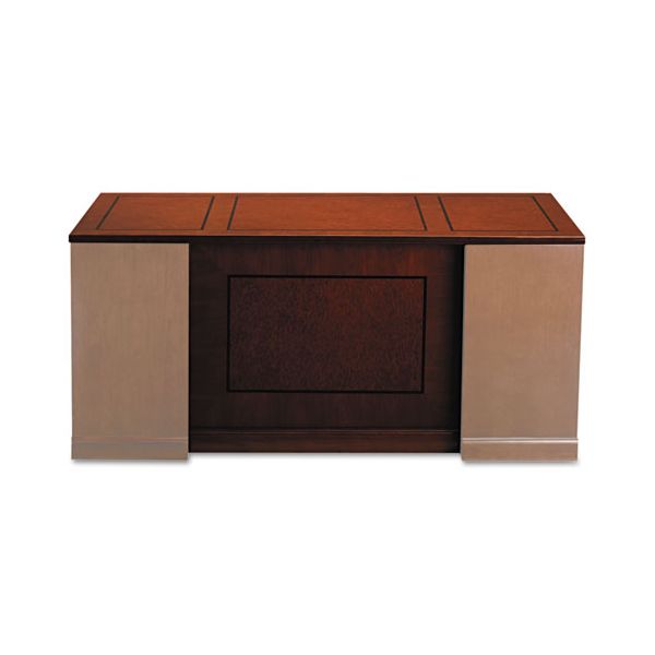 MLNSDTS72SCR Tiffany Industries Sorrento Straight Front Desk Top With Modesty Panel, 72w x 30d, Bourbon Cherry