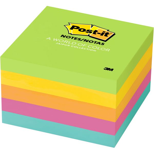 MMM6545UC Post-it Notes Original Pads in Jaipur Colors, 3 x 3, 100-Sheet, 5/Pack