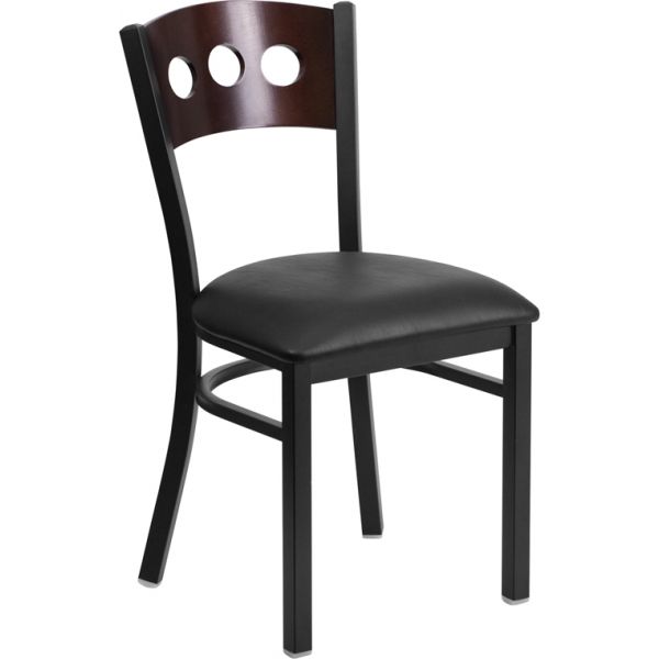 FHFXUDG6Y2BWALBLKVGG Flash Furniture Decorative 3 Circle Back Metal Restaurant Chair