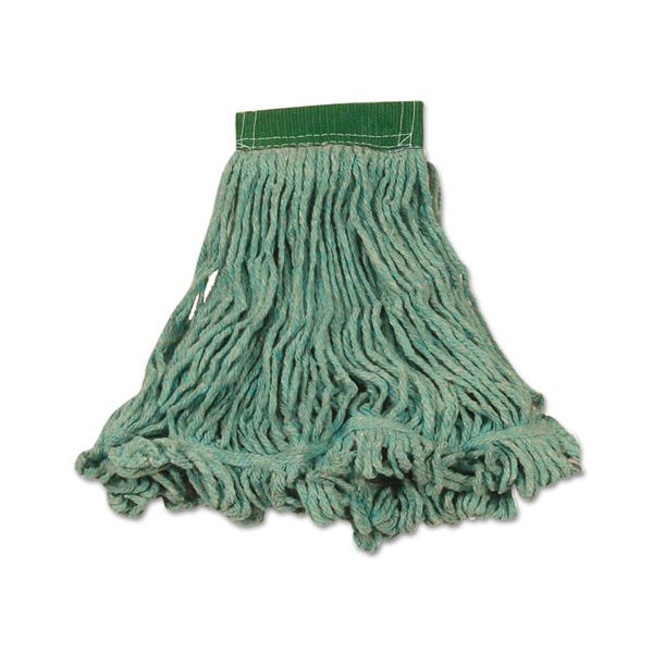 RCPD212GRE Rubbermaid Commercial Super Stitch Blend Mop Heads, Cotton/Synthetic, Green, Medium