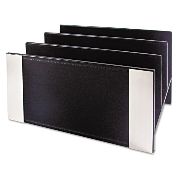 AOPART43003 Artistic Architect Line Letter Sorter, 3 Compartments, 6 3/4 x 8 3/4 x 5, Black/Silver