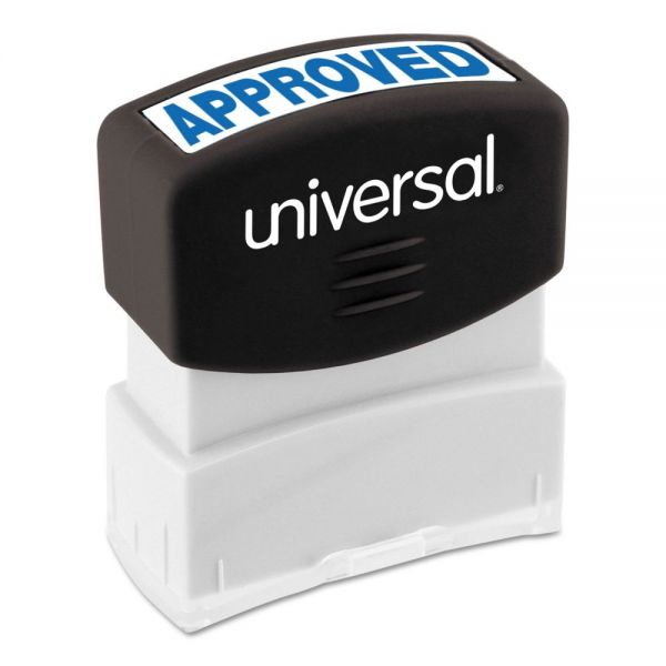 UNV10043 Universal Message Stamp, APPROVED, Pre-Inked One-Color, Blue