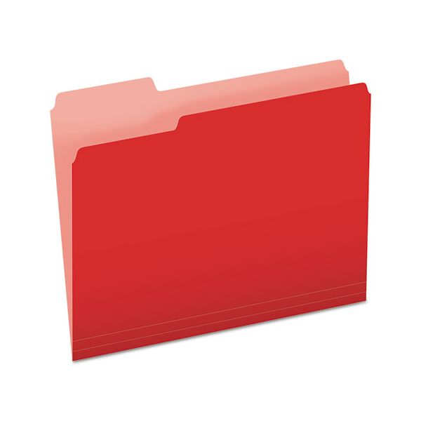PFX15213RED Pendaflex Colored File Folders, 1/3 Cut Top Tab, Letter, Red/Light Red, 100/Box