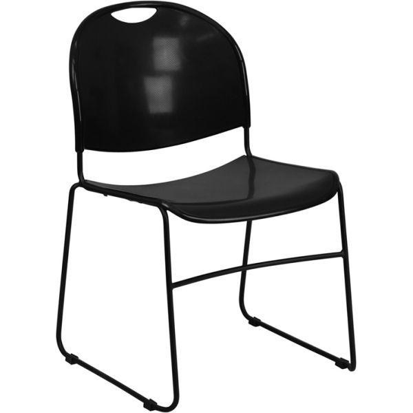 FHFRUT188BKGG Flash Furniture HERCULES Series Big & Tall Ultra Compact Stacking Chair
