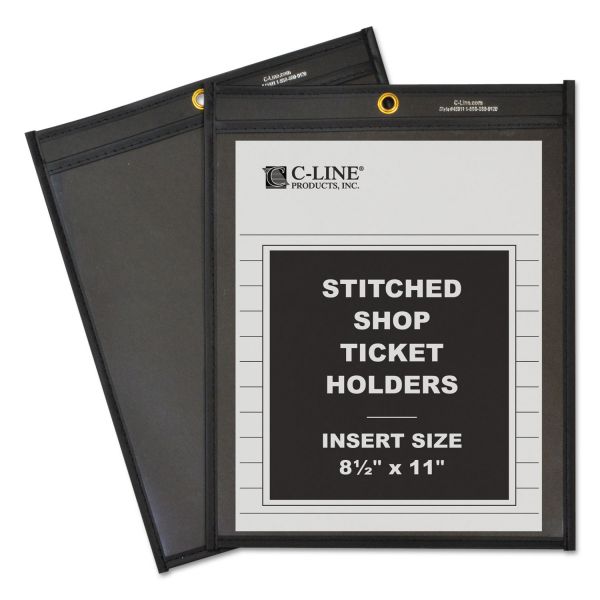 CLI45911 C-Line Shop Ticket Holders, Stitched, One Side Clear, 50 Sheets, 8 1/2 x 11, 25/BX