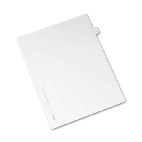 AVE82184 Avery Allstate-Style Legal Exhibit Side Tab Divider, Title: V, Letter, White, 25/Pack