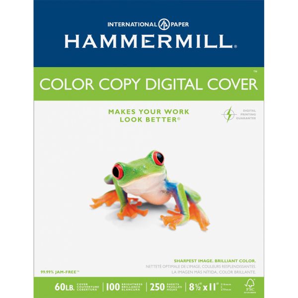 HAM122549 Hammermill Copier Digital Cover Stock, 60 lbs., 8 1/2 x 11, Photo White, 250 Sheets