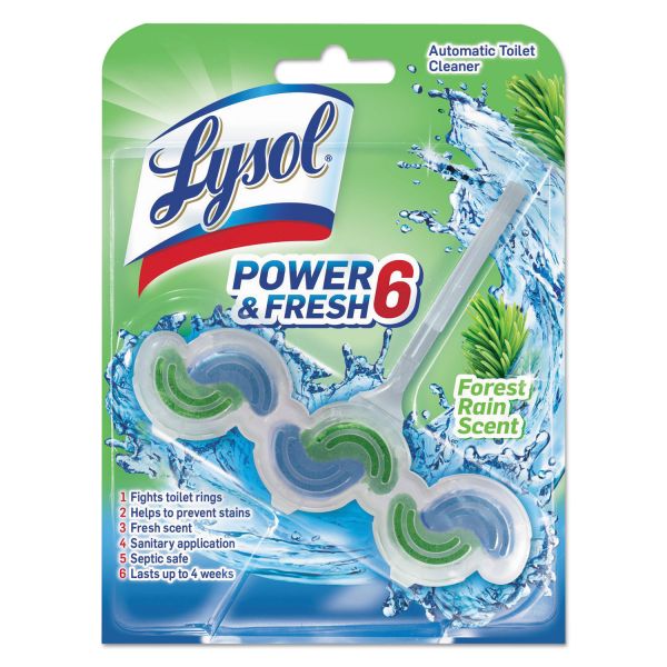 RAC96083EA LYSOL Brand Power & Fresh 6 Automatic Toilet Bowl Cleaner, Forest Rain, 1.37 oz Clip-on