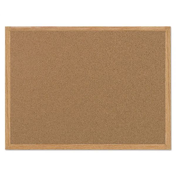 BVCMC070014231 MasterVision Value Cork Bulletin Board with Oak Frame, 24 x 36, Natural