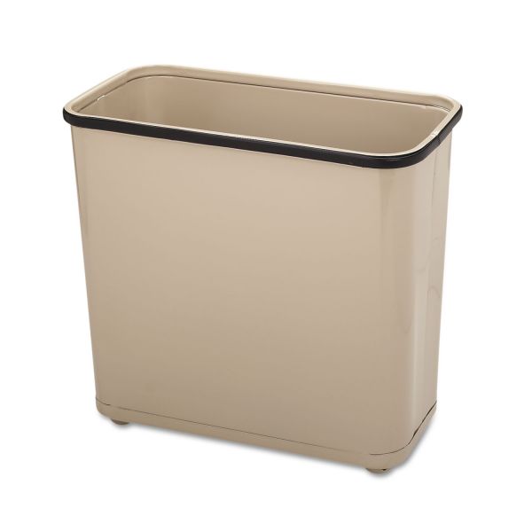RCPWB30RAL Rubbermaid Commercial Fire-Safe Wastebasket, Rectangular, Steel, 7.5gal, Almond