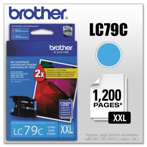 BRTLC79C Brother LC79C Innobella Super High-Yield Ink, Cyan