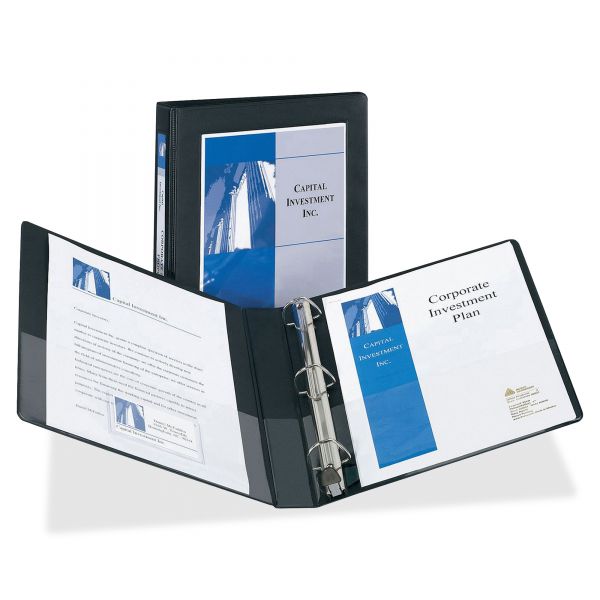 AVE68054 Avery Framed View Heavy-Duty 3-Ring View Binder w/Locking 1-Touch EZD Rings, 1" Capacity, Black