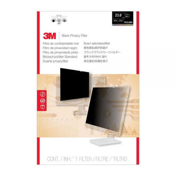 SYNX3796142 3M PF23.8W9 Privacy Filter for Widescreen Desktop LCD Monitor 23.8" Black