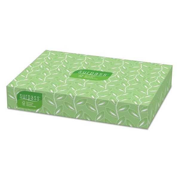 KCC21340 Surpass Facial Tissue, 2-Ply, Flat Box, 100/Box, 30 Boxes/Carton
