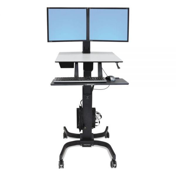 ERG24214085 Ergotron WorkFit-C Sit-Stand Workstation, Dual, 36 1/2 x 32 1/4 x 44 1/2, Black