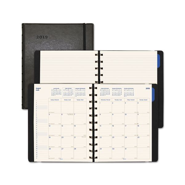 REDC1811001 Filofax Monthly Planner, 10 3/4 x 8 1/2, Black, 2018-2019