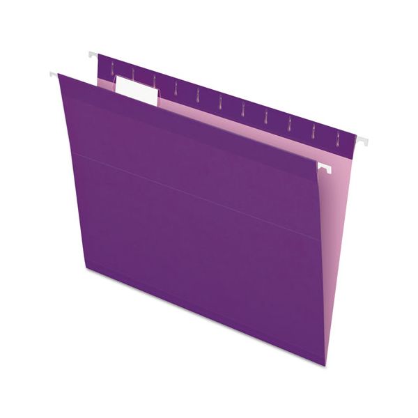 PFX415215VIO Pendaflex Reinforced Hanging Folders, 1/5 Tab, Letter, Violet, 25/Box