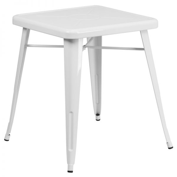 FHFCH3133029WHGG Flash Furniture 23.75'' Square White Metal Indoor-Outdoor Table
