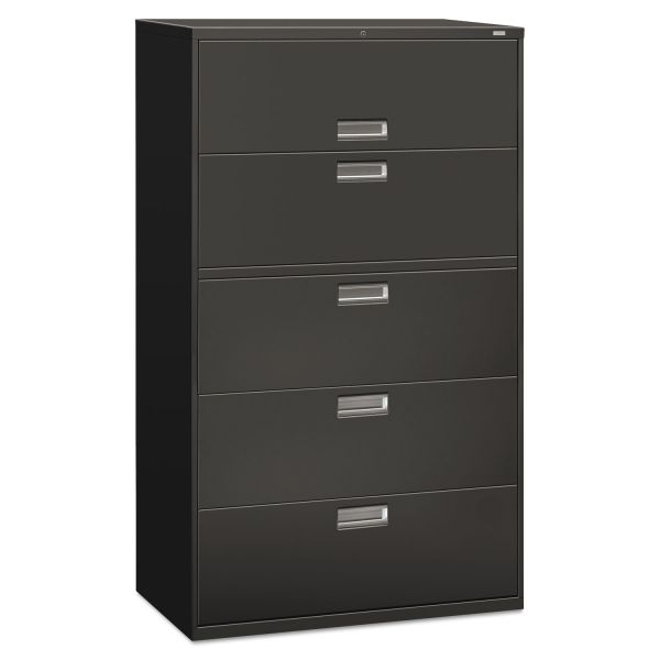 HON695LS HON 600 Series Five-Drawer Lateral File, 42w x 19-1/4d, Charcoal