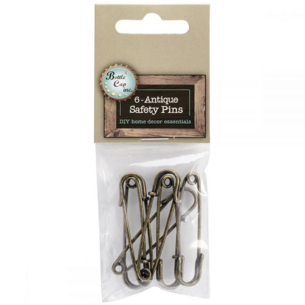 NOTM159657 Antique Safety Pins 6/Pkg